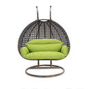 Island Gale® Solid One Piece Swing Basket Luxury 2 Person Outdoor Patio Hanging Wicker Swing Chair with More Color Options