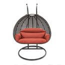 Island Gale® Solid One Piece Swing Basket Luxury 2 Person Outdoor Patio Hanging Wicker Swing Chair with More Color Options