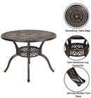 Island Gale 5-Piece Outdoor Cast Aluminum Dining Set, 30.7-Inch Round Dining Table with Umbrella Hole,
