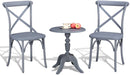 3PCS Patio Set Outdoor Indoor HEAVY DUTY Classical Plastic Nylon Cross Back Dining Chairs with Table (Choice of Colors)