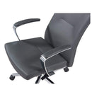 REMSOFT Mid-Back Adjustable Height Swivel PU Leather Ergonomic Office Computer Desk Executive Chair, Noiseless Rolling Casters, Padded Arm Rest, Grey