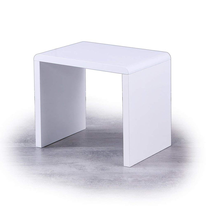 REMSOFT Set of 3 Nesting End Table Square Coffee Cocktail Table (Glossy White)