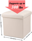 REMSOFT® Folding Toy Box Chest with Memory Foam Seat, Tufted Small Ottoman Bench Foot Rest Stool.