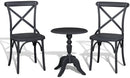 3PCS Patio Set Outdoor Indoor HEAVY DUTY Classical Plastic Nylon Cross Back Dining Chairs with Table (Choice of Colors)