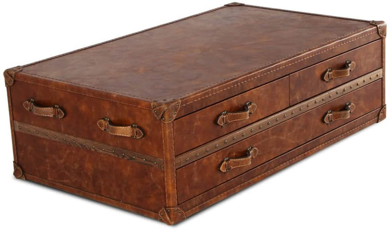 MARQUESSLIFE MAYFAIR STEAMER CHEST COFFEE TABLE - 6 DREWER Roll over image to zoom in        MAYFAIR STEAMER CHEST COFFEE TABLE - 6 DREWER