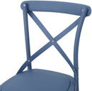 3PCS Patio Set Outdoor Indoor HEAVY DUTY Classical Plastic Nylon Cross Back Dining Chairs with Table (Choice of Colors)