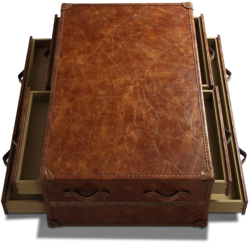 MARQUESSLIFE MAYFAIR STEAMER CHEST COFFEE TABLE - 6 DREWER Roll over image to zoom in        MAYFAIR STEAMER CHEST COFFEE TABLE - 6 DREWER
