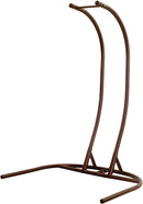 Island Gale Upgraded Luxury Double Seat Outdoor Patio Hanging Wicker Swing Chair W/Cushion and U Shape Base (Charcoal or Latte Color Option))