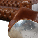 MARQUESSLIFE HANDMADE 100% GENUINE LEATHER LUXURY INDUSTRIAL SERIES TUFTED COUCH SET