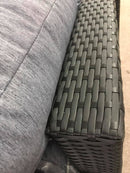 Island Gale Outdoor Sectional Wicker Sofa Couch Charcoal Grey Corner Sofa Table 5 PCS Patio Furniture with Fade Resistant Fabric Cushions.