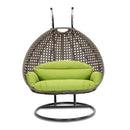 Island Gale® Solid One Piece Swing Basket Luxury 2 Person Outdoor Patio Hanging Wicker Swing Chair with More Color Options