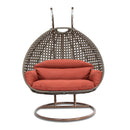 Island Gale® Solid One Piece Swing Basket Luxury 2 Person Outdoor Patio Hanging Wicker Swing Chair with More Color Options