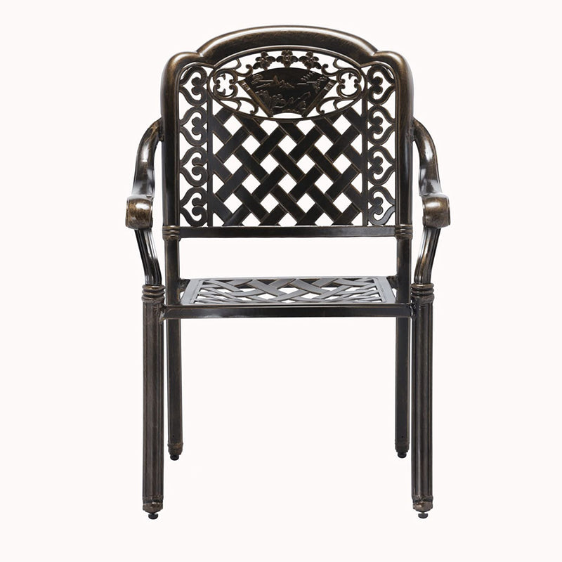 Island Gale 5-Piece Cast Aluminum Patio Dining Set Outdoor Dining Set with Table and 4 High-Back Arm Chairs