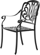 Island Gale 5-Piece Outdoor Cast Aluminum Dining Set, 30.7-Inch Round Dining Table with Umbrella Hole,