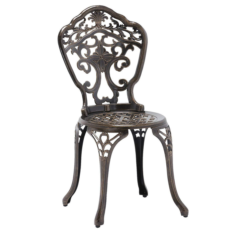 5PCS Antique Cast Aluminum Bistro Set Outdoor Patio Furniture Table & Chair Bronze or White