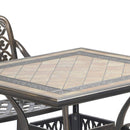 Island Gale®  5 PCS Outdoor Patio Garden Cast Aluminum Dining table with Stackable Chairs, Antique Bronze Finish