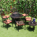 ISLAND GALE® 8 Piece PATIO OUTDOOR CAST ALUMINUM BBQ DINING SET W/ICE BUCKET ANTIQUE FURNITURE BRONZE