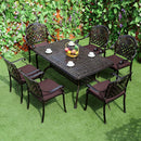 Island Gale® 7 PCS Outdoor Patio Cast Aluminum Dining Table Set, Antique Copper Color