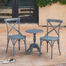 3PCS Patio Set Outdoor Indoor HEAVY DUTY Classical Plastic Nylon Cross Back Dining Chairs with Table (Choice of Colors)