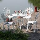 5PCS Antique Cast Aluminum Bistro Set Outdoor Patio Furniture Table & Chair Bronze or White