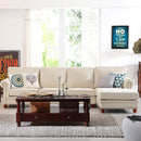 REMSOFT Modern 3-Piece Linen Fabric Sectional Sofa Chaise Lounge Set (Right Chaise)