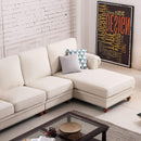 REMSOFT Modern 3-Piece Linen Fabric Sectional Sofa Chaise Lounge Set (Right Chaise)