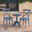 3PCS Patio Set Outdoor Indoor HEAVY DUTY Classical Plastic Nylon Cross Back Dining Chairs with Table (Choice of Colors)