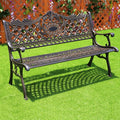 Island Gale® Outdoor 3-Person Cast Aluminum Bench, Antique Copper Patio Garden Furniture (Antique Bronze or White))