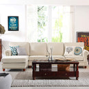 REMSOFT Modern 3-Piece Linen Fabric Sectional Sofa Chaise Lounge Set (Right Chaise)