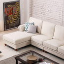 REMSOFT Modern 3-Piece Linen Fabric Sectional Sofa Chaise Lounge Set (Right Chaise)