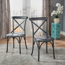 3PCS Patio Set Outdoor Indoor HEAVY DUTY Classical Plastic Nylon Cross Back Dining Chairs with Table (Choice of Colors)