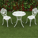 Island Gale® Antique Outdoor Cast Aluminum Bistro Set Patio Pool Side Set Garden Furniture White or Bronze
