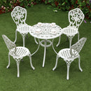 5PCS Antique Cast Aluminum Bistro Set Outdoor Patio Furniture Table & Chair Bronze or White