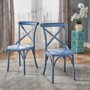 3PCS Patio Set Outdoor Indoor HEAVY DUTY Classical Plastic Nylon Cross Back Dining Chairs with Table (Choice of Colors)