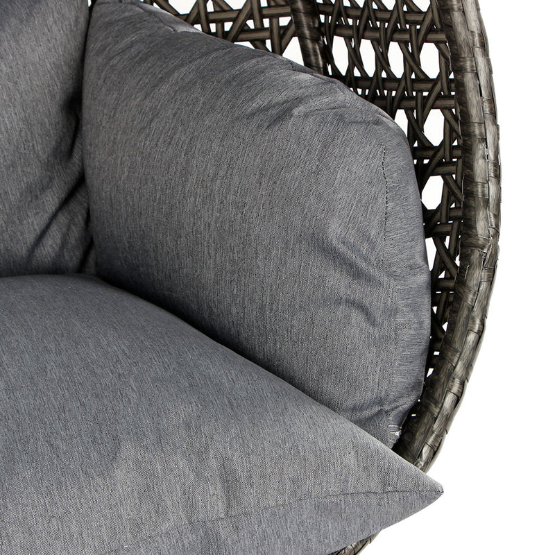 Island Gale Luxury Double Seat Outdoor Hanging Wicker Swing Chair Solid One Piece U Shape Base