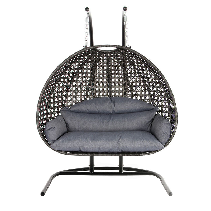 Island Gale Luxury Double Seat Outdoor Hanging Wicker Swing Chair Soli