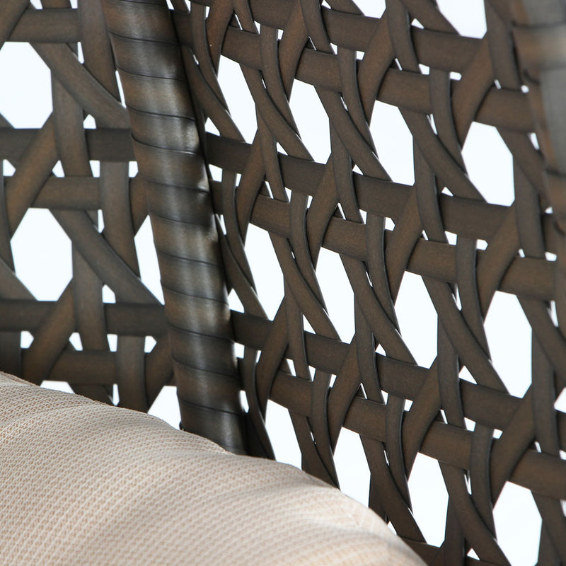 Island Gale Luxury Double Seat Outdoor Hanging Wicker Swing Chair Solid One Piece U Shape Base
