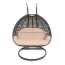 Island Gale® Solid One Piece Swing Basket Luxury 2 Person Outdoor Patio Hanging Wicker Swing Chair