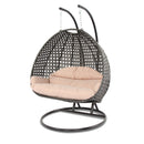 Island Gale® Solid One Piece Swing Basket Luxury 2 Person Outdoor Patio Hanging Wicker Swing Chair