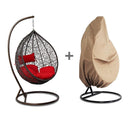 Island Gale® Luxury Hanging Hammock Porch Rattan Wicker Swing Chair with Free Cover Outdoor Egg Chair with Cushion