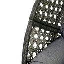 Island Gale Upgraded Luxury Double Seat Outdoor Patio Hanging Wicker Swing Chair W/Cushion and U Shape Base (Charcoal or Latte Color Option))