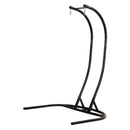 Island Gale Upgraded Luxury Double Seat Outdoor Patio Hanging Wicker Swing Chair W/Cushion and U Shape Base (Charcoal or Latte Color Option))