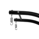 Island Gale Upgraded Luxury Double Seat Outdoor Patio Hanging Wicker Swing Chair W/Cushion and U Shape Base (Charcoal or Latte Color Option))