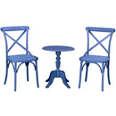 3PCS Patio Set Outdoor Indoor HEAVY DUTY Classical Plastic Nylon Cross Back Dining Chairs with Table (Choice of Colors)