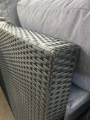 Island Gale Outdoor Sectional Wicker Sofa Couch Charcoal Grey Corner Sofa Table 5 PCS Patio Furniture with Fade Resistant Fabric Cushions.