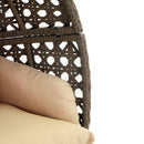 Island Gale Upgraded Luxury Double Seat Outdoor Patio Hanging Wicker Swing Chair W/Cushion and U Shape Base (Charcoal or Latte Color Option))