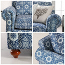 Remsoft Classical Indoor Sofa Couch 3 Piece Set (1+2+3) Blue & White Porcelain Home Decor
