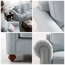 Remsoft 4PCS Sectional Sofa Set Living Room Linen Fabric Sofa Couch, 3 Seater/ Loveseat/