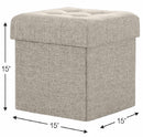 REMSOFT® Folding Toy Box Chest with Memory Foam Seat, Tufted Small Ottoman Bench Foot Rest Stool.