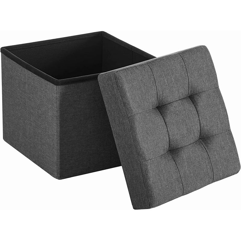 REMSOFT® Folding Toy Box Chest with Memory Foam Seat, Tufted Small Ottoman Bench Foot Rest Stool.